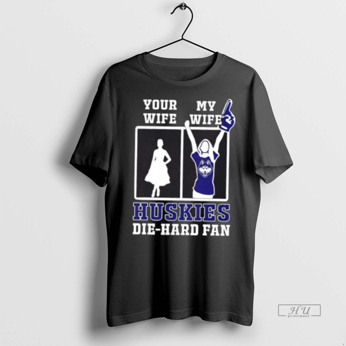Officials My Wife Connecticut Huskies Football Die Hard Fan Premium Tee Shirt Sweater
