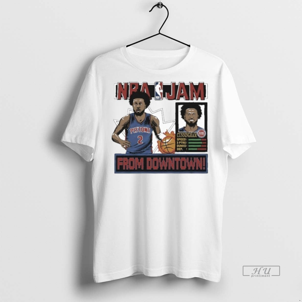 Officials Nba Jam Cade Cunningham Detroit Pistons Graphic Tee Shirt Sweater