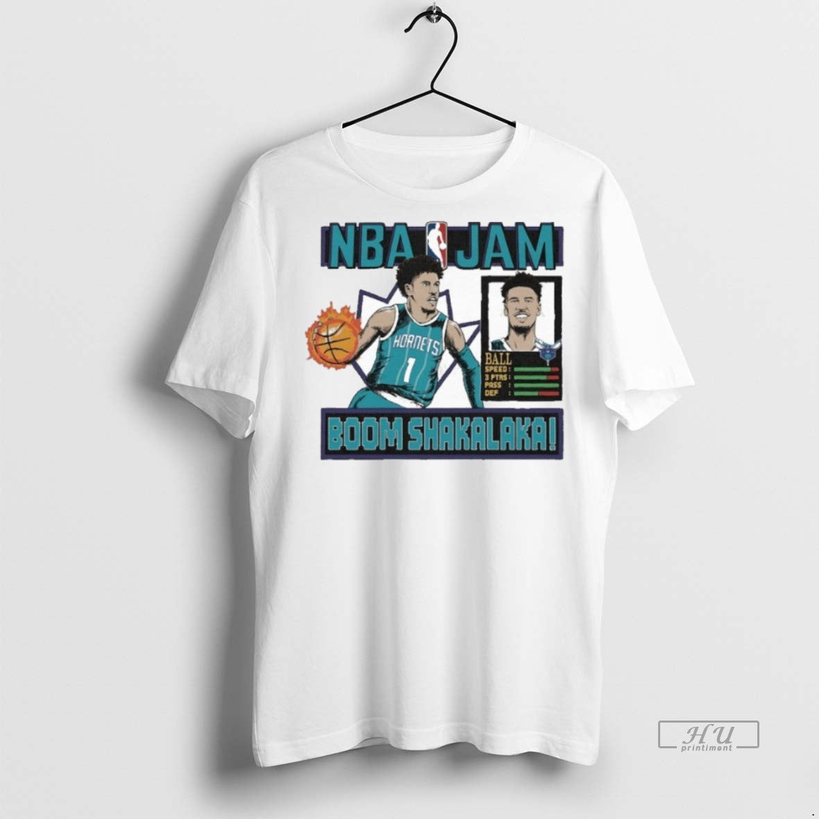 Officials Nba Jam Lamelo Ball Charlotte Hornets Graphic Tee Shirt Sweater