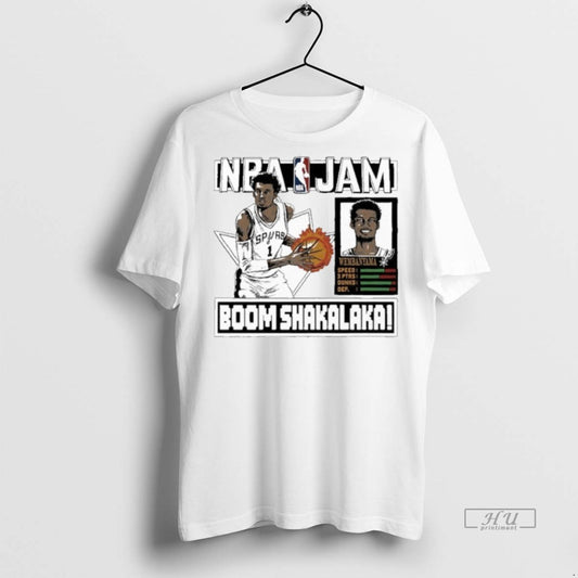Officials Nba Jam Victor Wembanyama San Antonio Spurs Graphic Tee Shirt Sweater