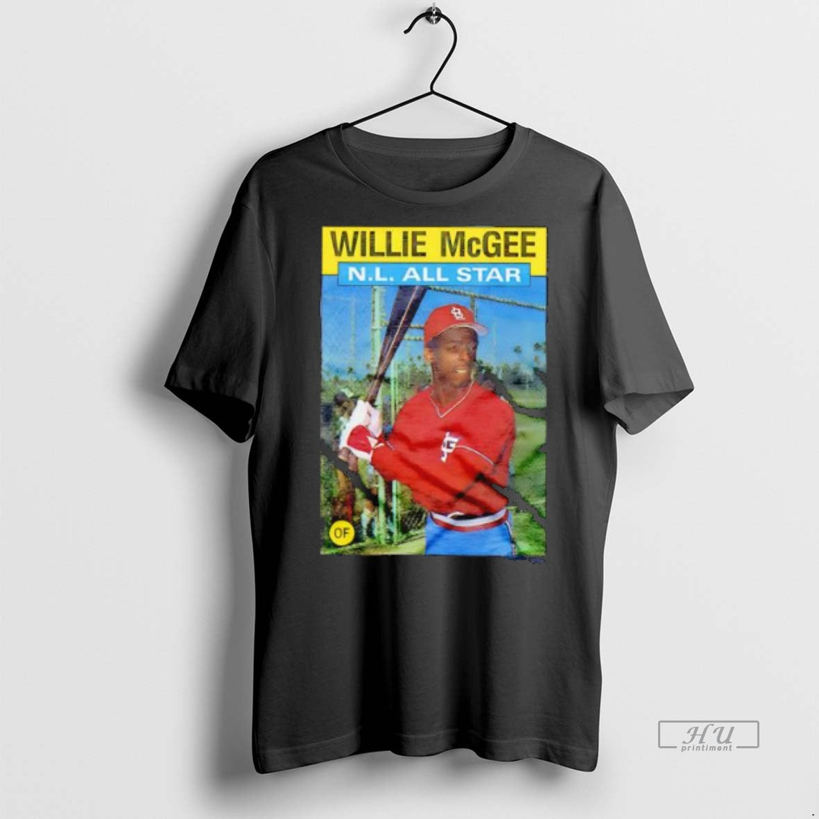 Officials Nl Mvp Of 1986 Topps Baseball Willie Mcgee Cardinals Graphic Premium Tee Shirt Sweater