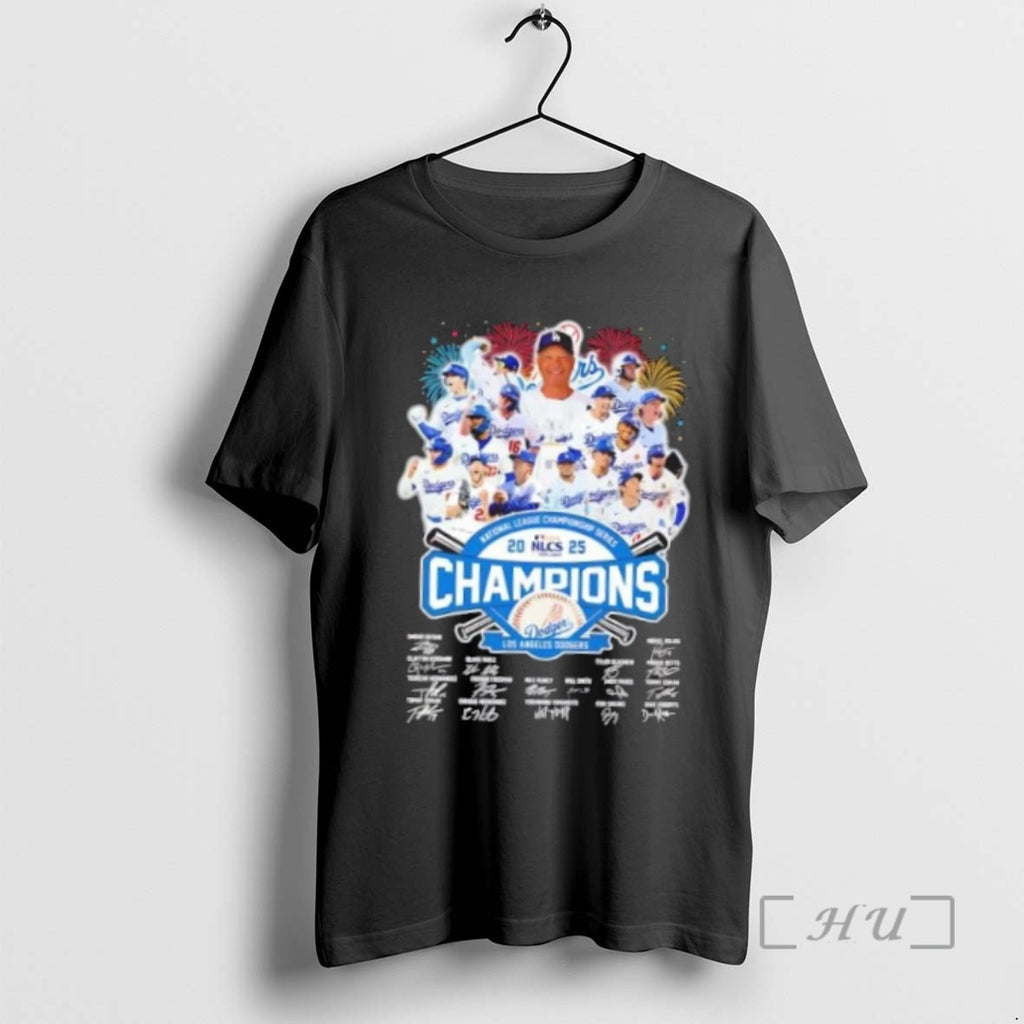 Officials National League Championship Series Los Angeles Dodgers All Names Signatures Tee Shirt Sweater