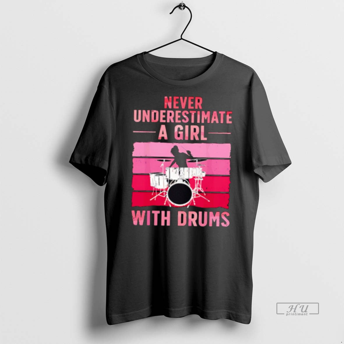 Officials Never Underestimate A Girl With Drums Vintage Pink Premium Tee Shirt Sweater