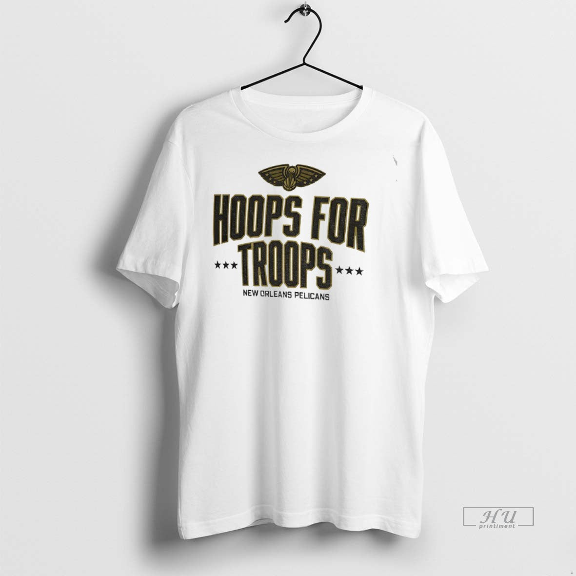 Officials New Orleans Pelicans Basketball Nba Hoops For Troops Logo Premium Tee Shirt Sweater