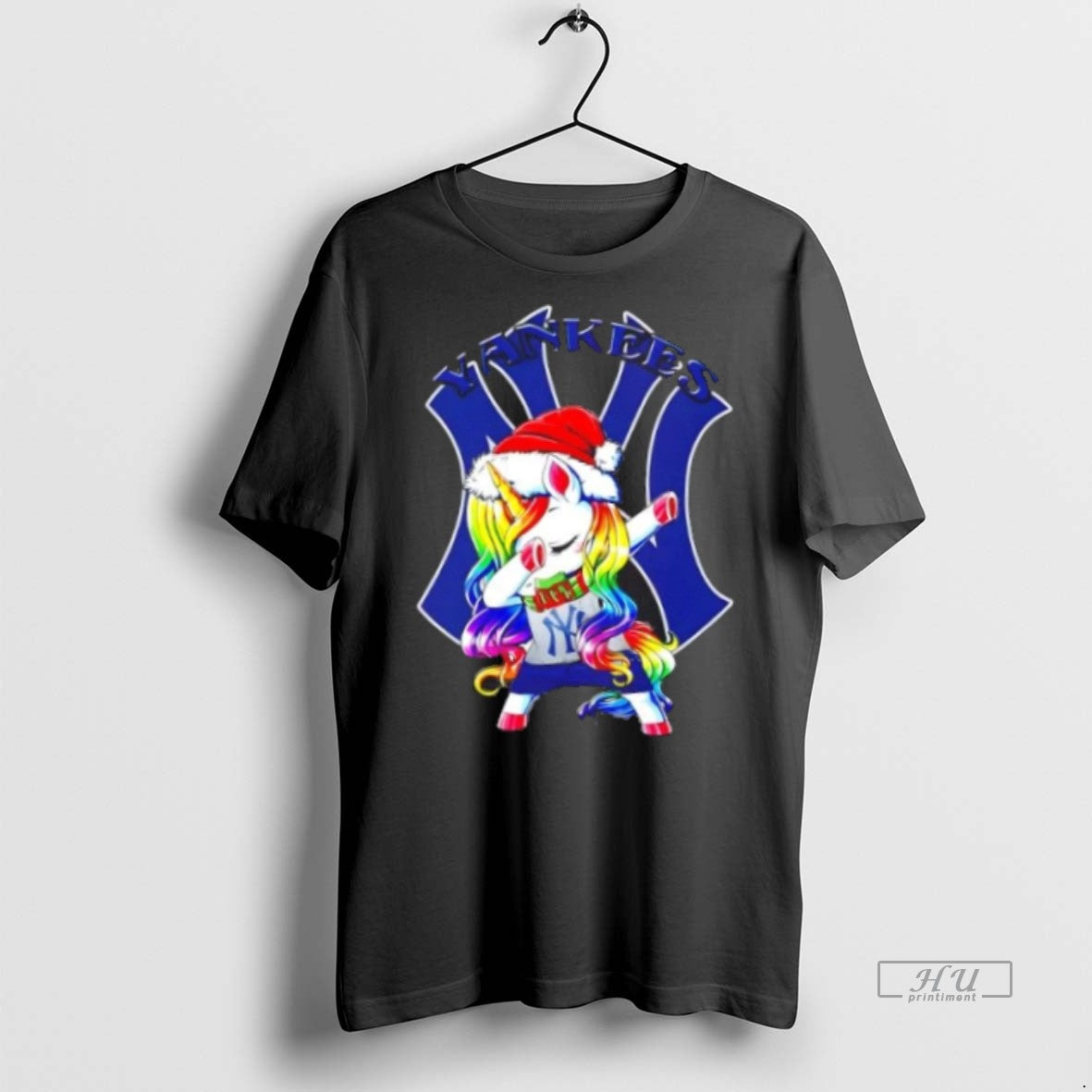 Officials New York Yankees X Unicorn Santa Hat Dabbing Merry Christmas Premium Tee Shirt Sweater