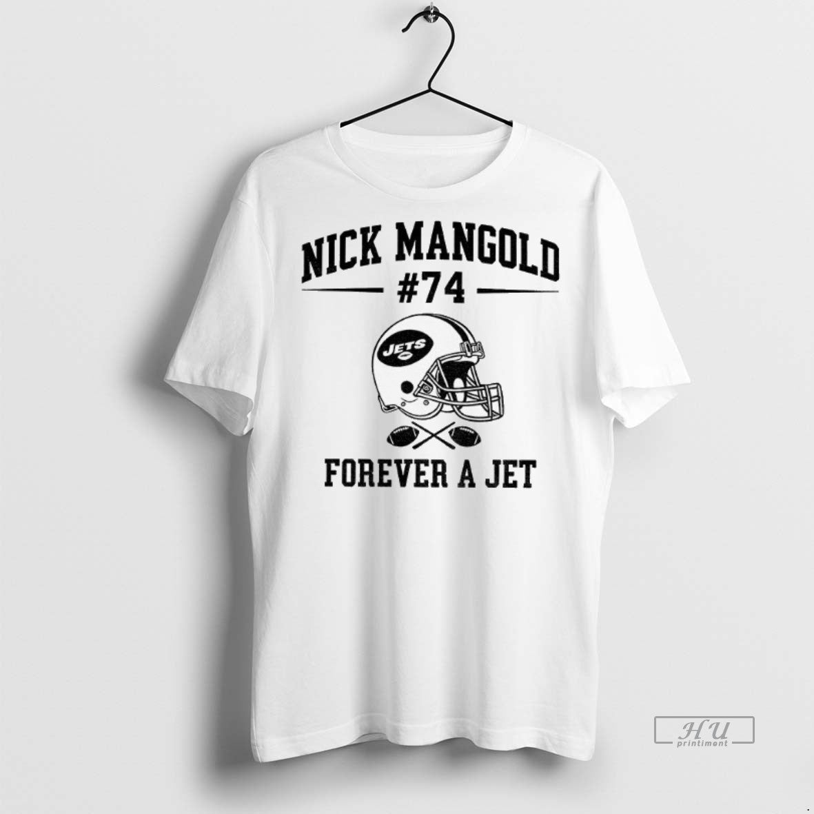 Officials Nick Mangold 74 New York Jets Helmet Tribute Football Forever A Jet Premium Tee