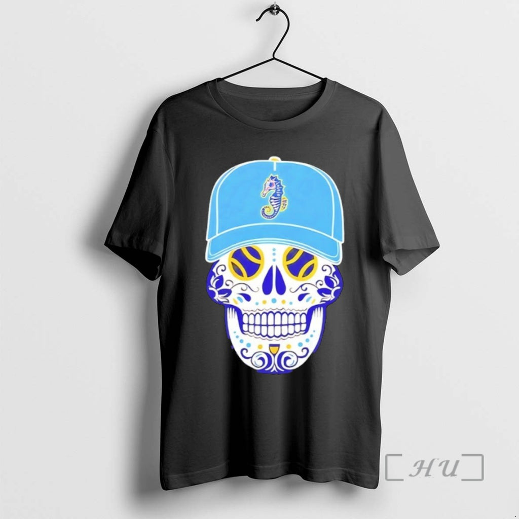 Officials Norfolk Tides Caballitos Sugar Skull T Shirt Sweater