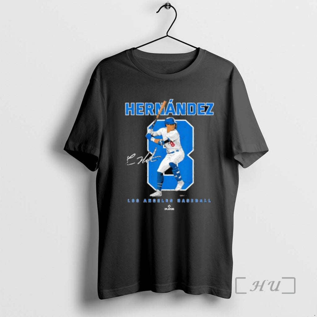 Officials Number And Portrait Kike Hernandez Los Angeles Mlbpa Signature Tee Shirt Sweater