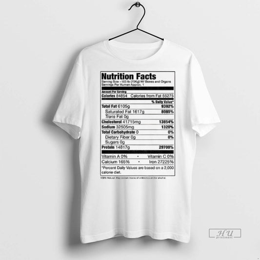 Officials Nutrition Facts Amount Per Serving Calories Total Fat Cholesterol Sodium Total Carbohydrate Graphic Tee