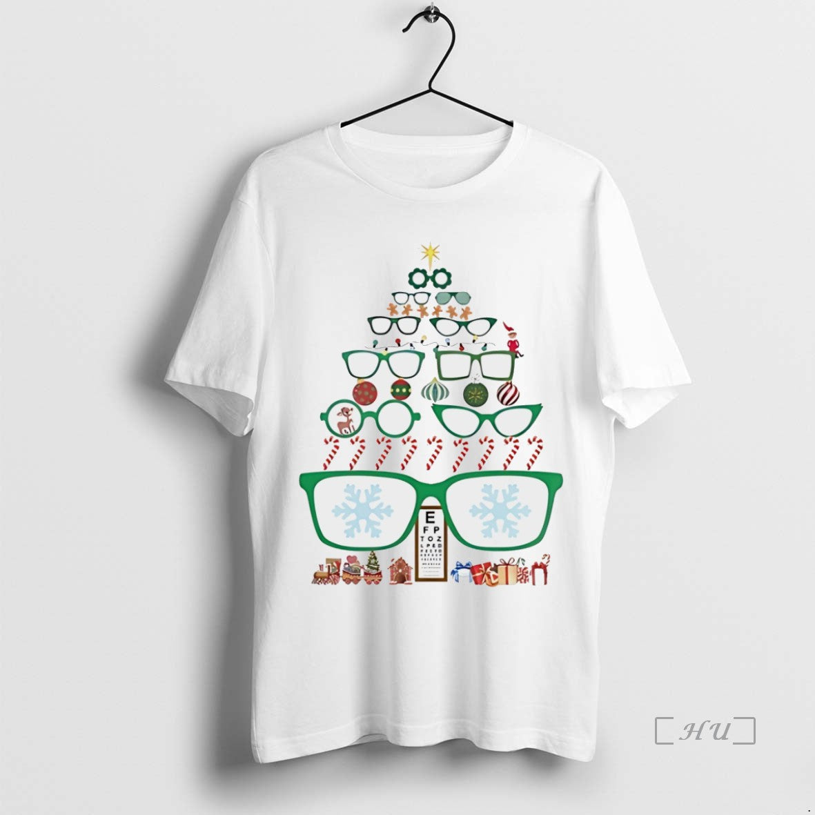Officials Optometrist Christmas Tree Of Eyeglasses White
