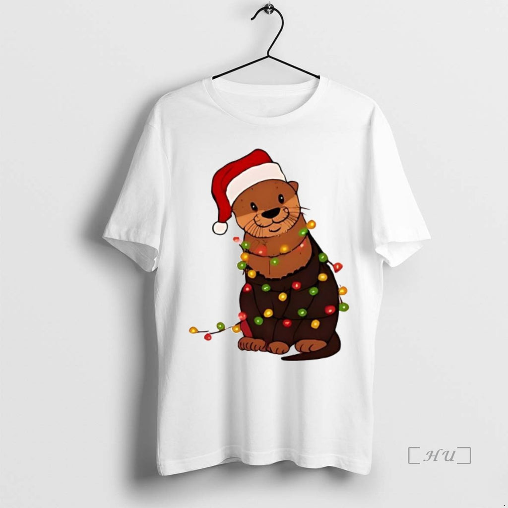 Officials Otters Hat Santa Lightning Christmas T Shirt Sweater