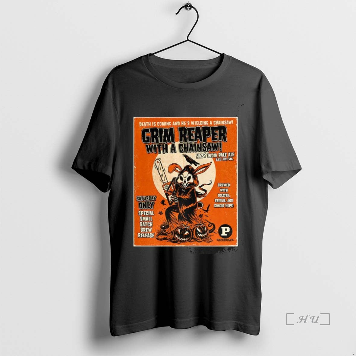 Officials Paperback Brewing Grim Reaper With A Chainsaw 2025 Rabbit Horror Halloween T Shirt Sweater