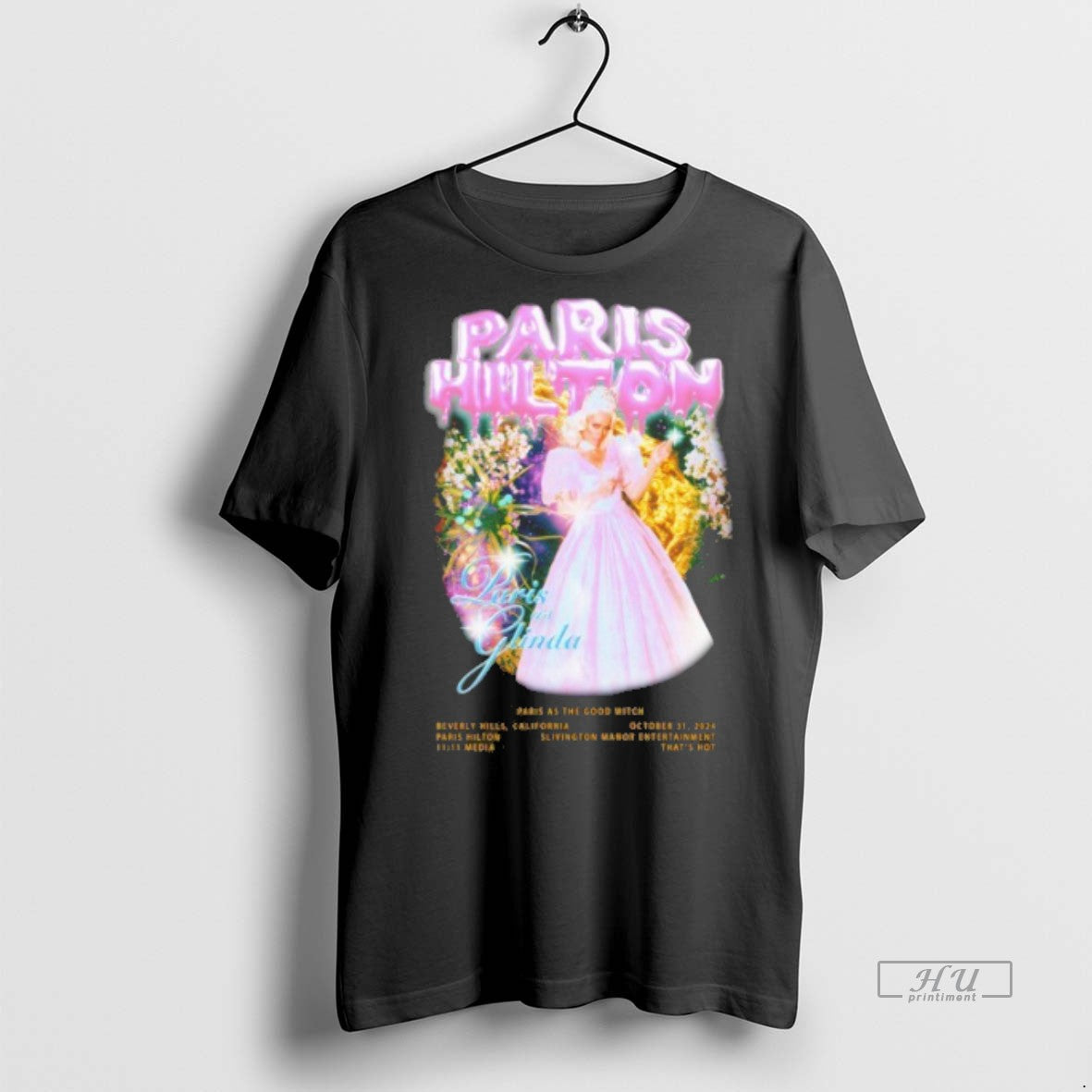 Officials Paris Hilton Wicked Glinda Halloween Graphic Tee Shirt Sweater