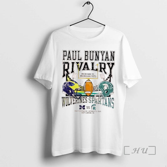 Officials Paul Bunyan Trophy Rivalry Michigan Wolverines And Michigan State Spartans Helmet Logo