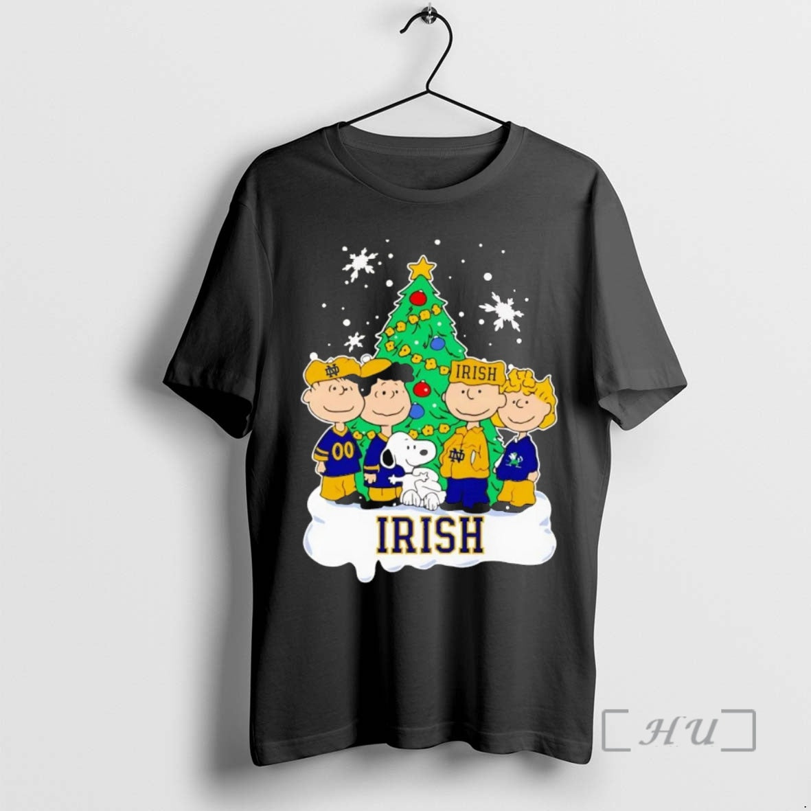 Officials Peanuts Characters Notre Dame Fighting Irish Christmas Tree Premium T Shirt Sweater