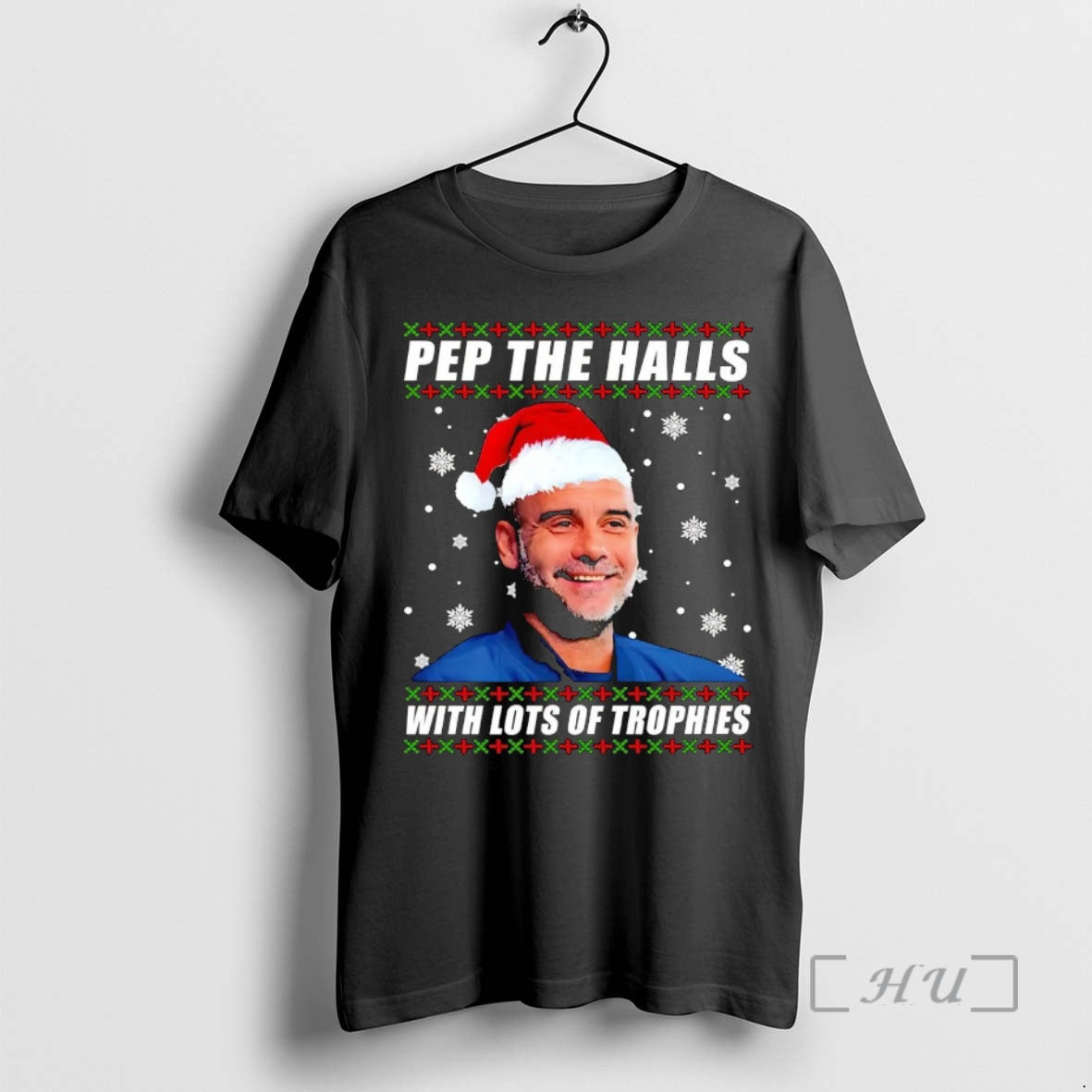 Officials Pep Guardiola The Halls With Lots Of Trophies Christmas Premium T Shirt Sweater