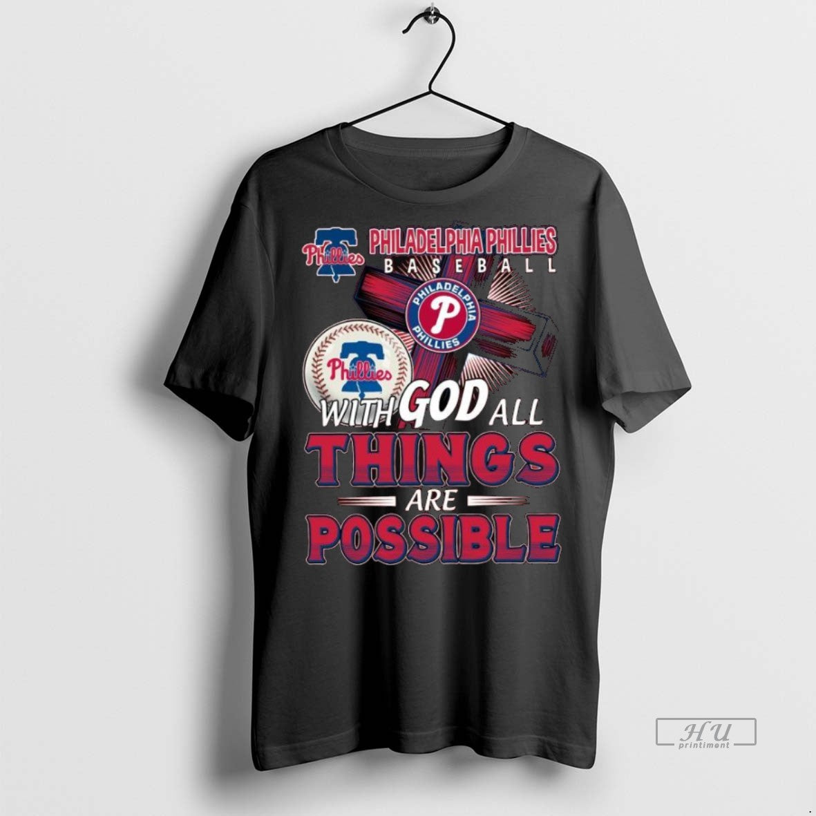 Officials Philadelphia Phillies Baseball With God All Things Are Possible 2025 Long Sleve Premium Tee