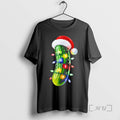 Officials Pickle Santa Hat Lights Xmas Christmas Premium T Shirt Sweater