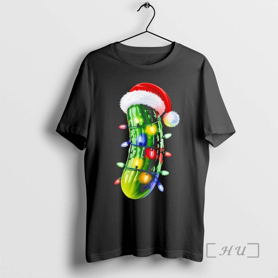 Officials Pickle Santa Hat Lights Xmas Christmas Premium T Shirt Sweater