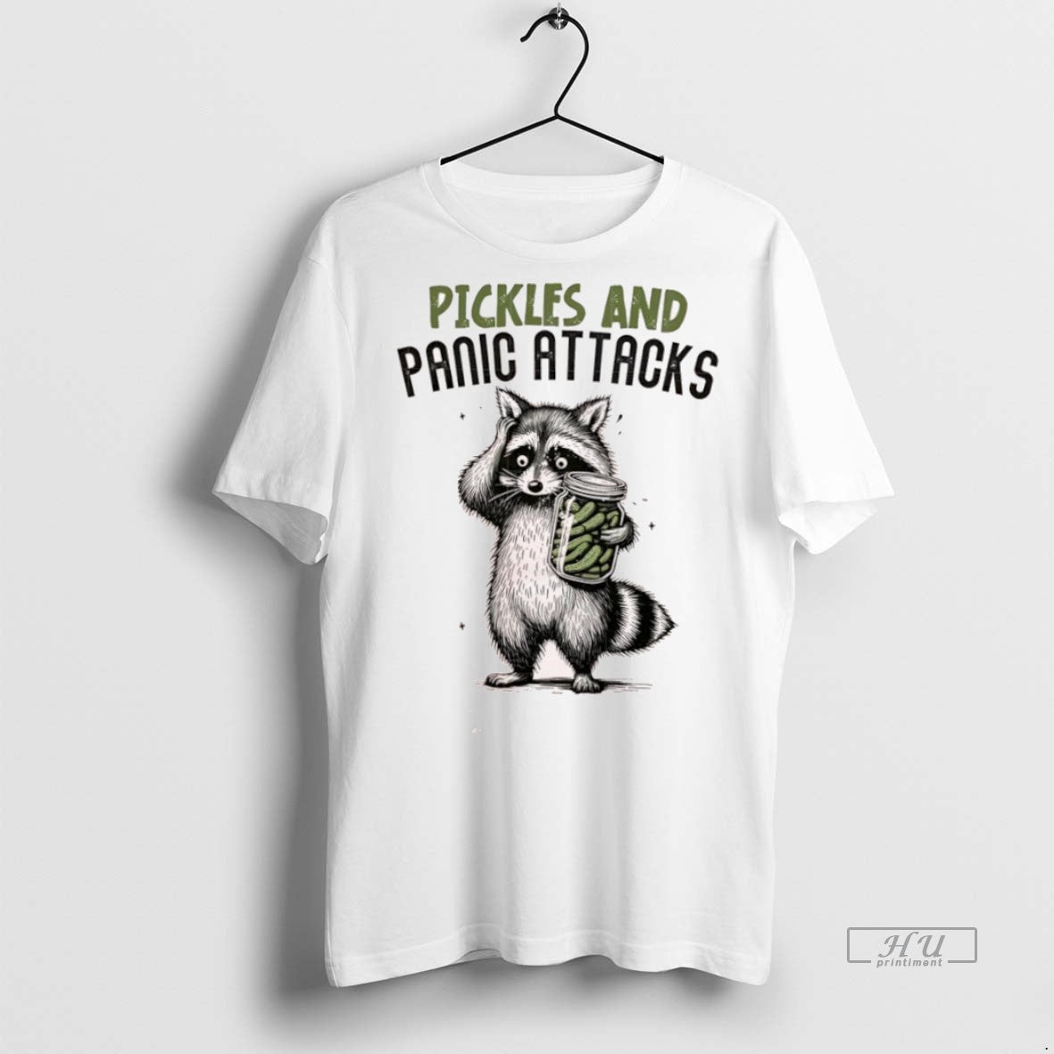 Officials Pickles And Panic Attacks Mental Health Retro Raccoon Tee Shirt Sweater