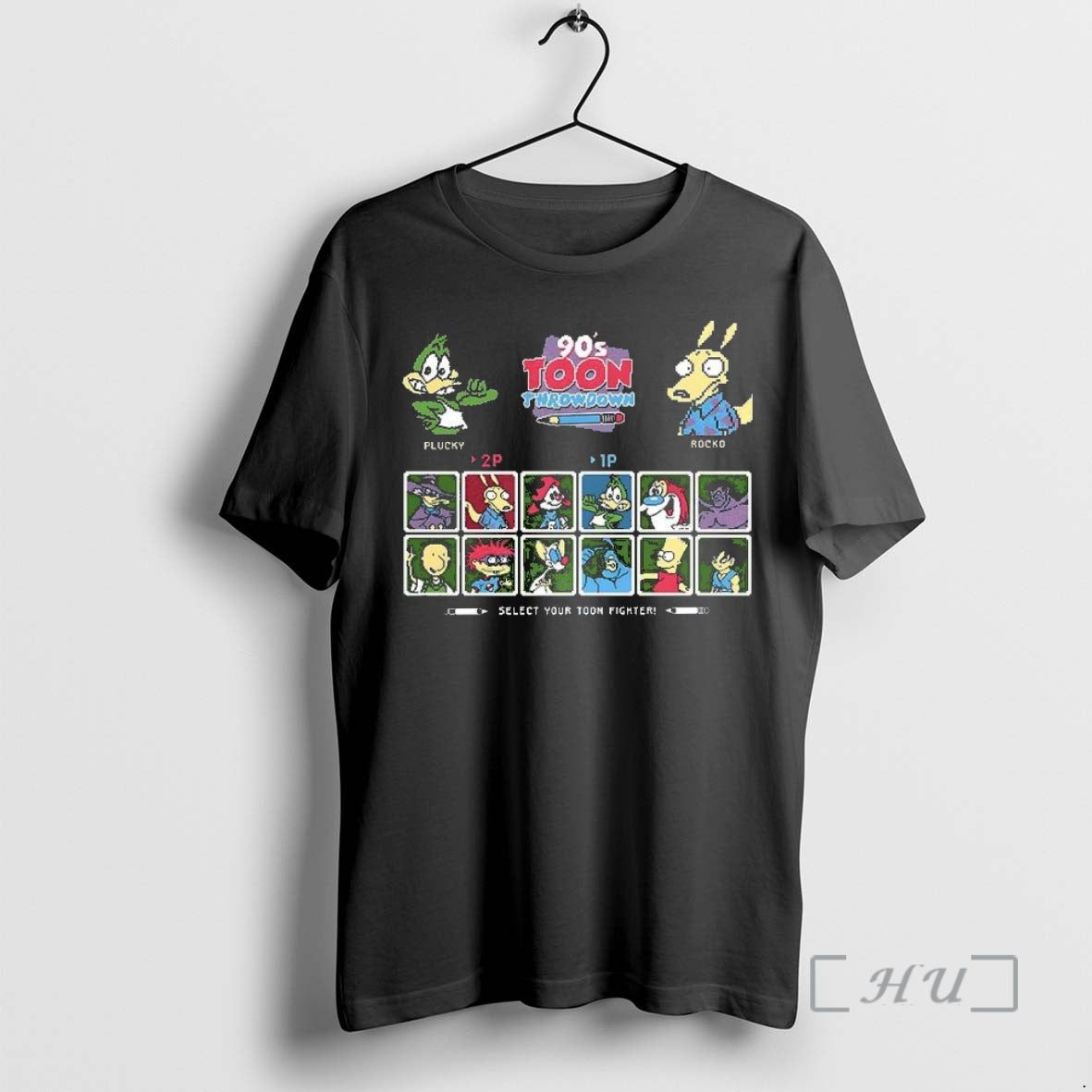 Officials Plucky Vs Rocko 90s Toon Throwdown Select Your Toon Fighter Premium T Shirts Sweater