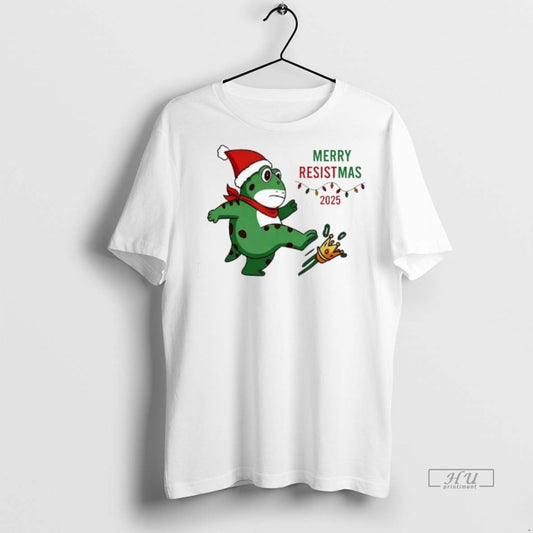 Officials Portland Protest Frog Merry Resistmas Premium Tee Shirt Sweater