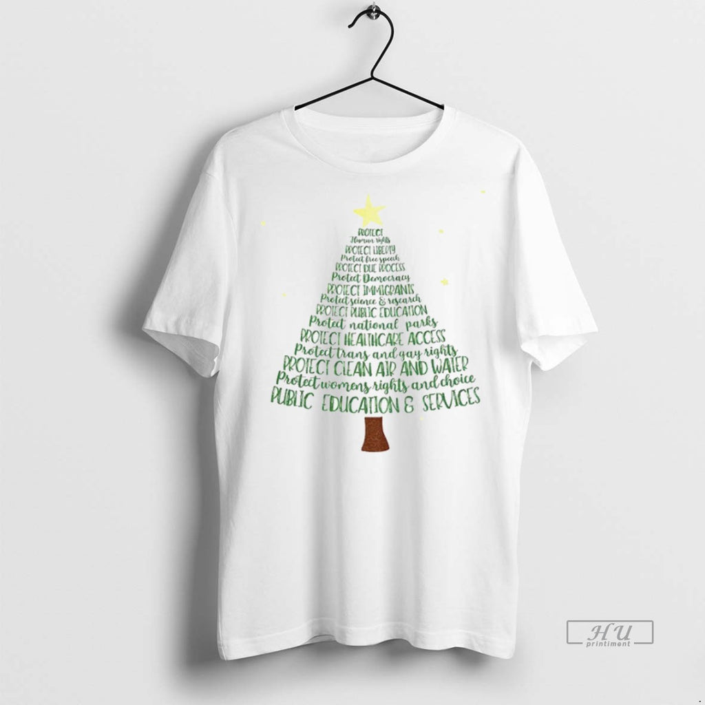 Officials Protect Democracy Christmas Tree Anti Trump Fascism Tee Shirt Sweater