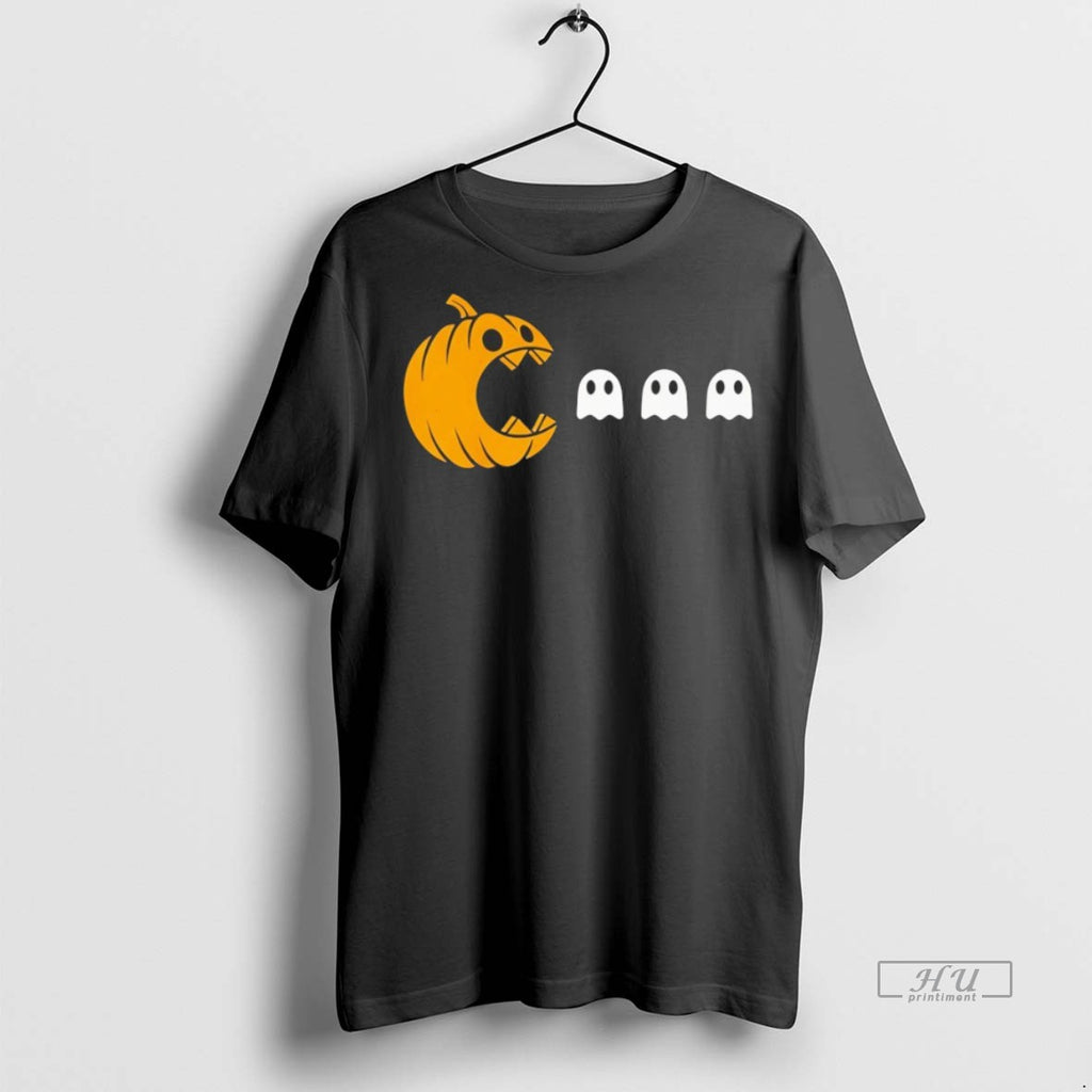 Officials Pumpkin Eating Ghost Halloween Tee Shirt Sweater