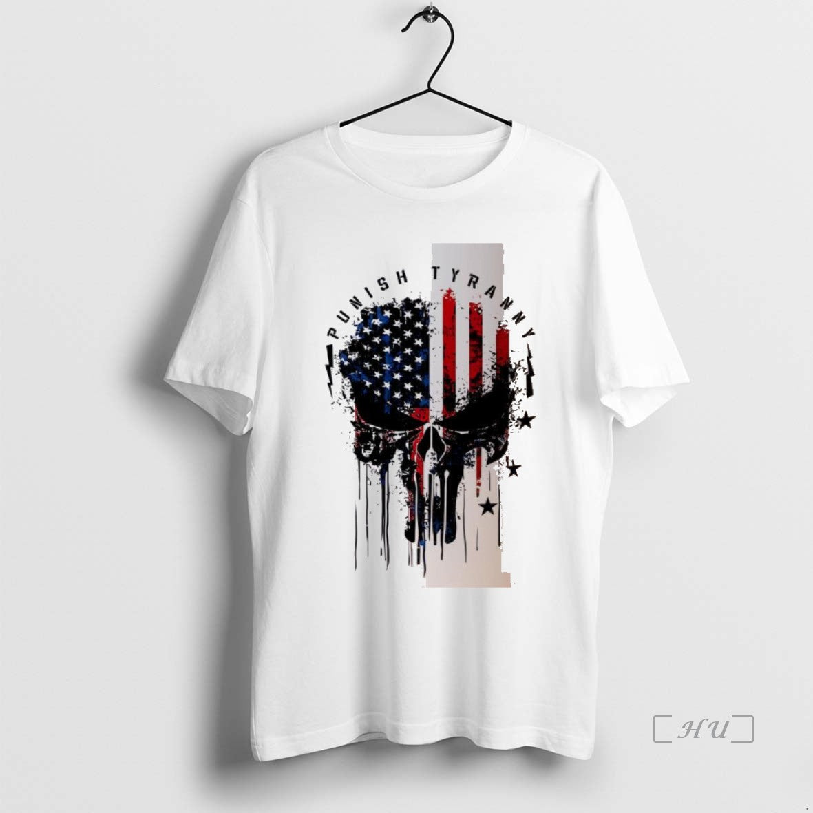 Officials Punish Tyranny Skull Flag Flowing Paint