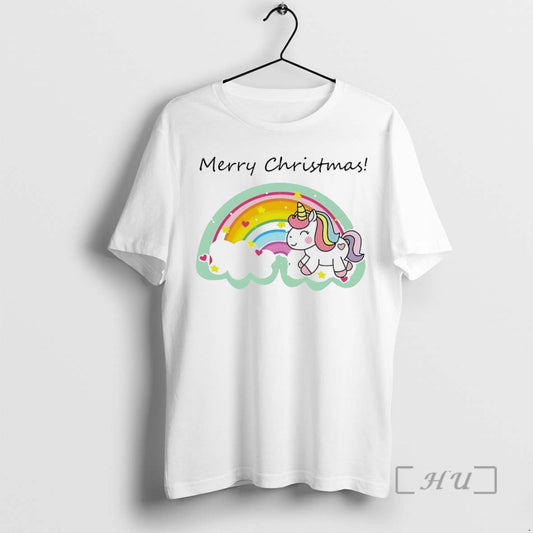 Officials Rainbow Unicorn Merry Christmas Cloud Magic White