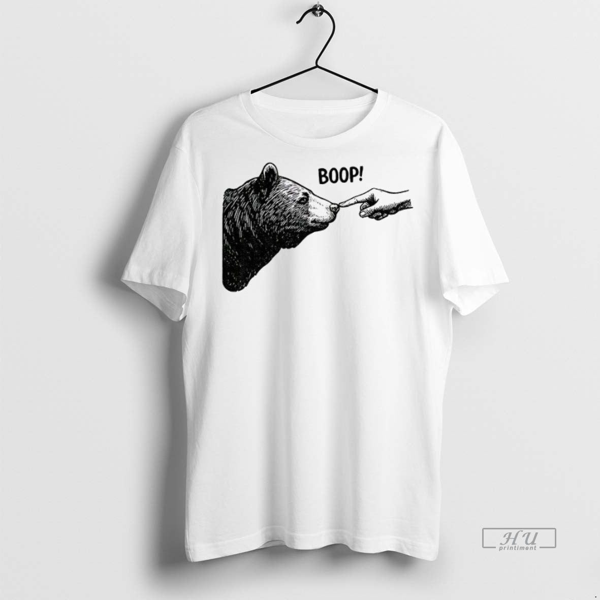 Officials Retro Bear Finger Touching Nose Boop Tee Shirt Sweater