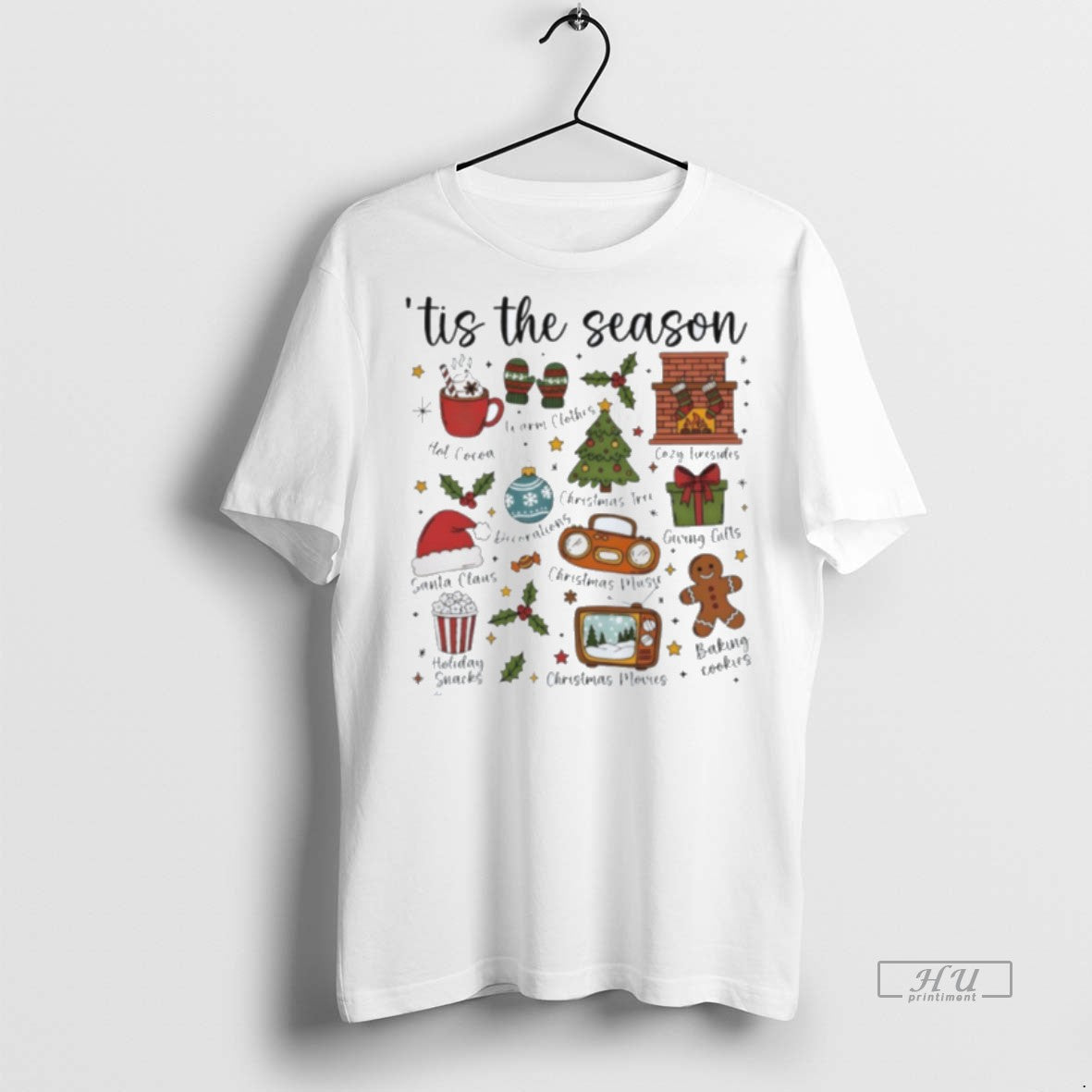 Officials Retro Christmas Sublimation Tis The Season Premium Tee Shirt Sweater