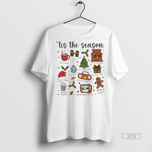 Officials Retro Christmas Sublimation Tis The Season Premium Tee Shirt Sweater