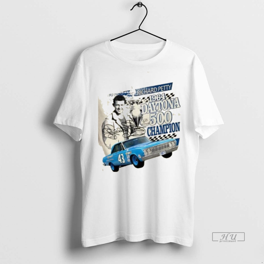 Officials Richar Petty 1964 Daytona 500 Champion Signature Graphic Tee Shirt Sweater