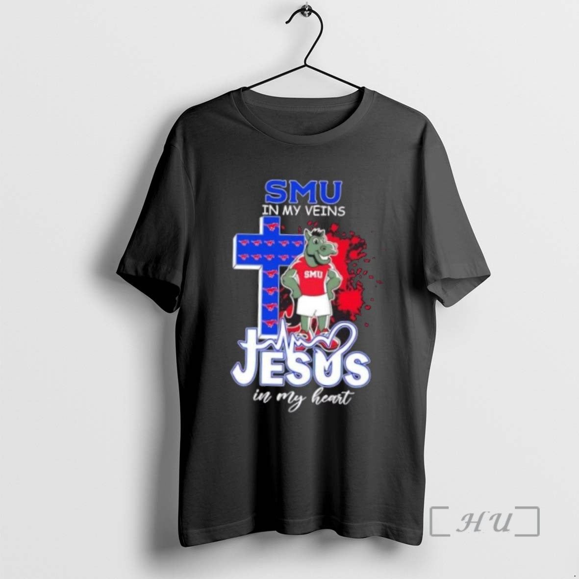 Officials Smu Mustangs In My Veins Jesus In My Heart T Shirt Sweater