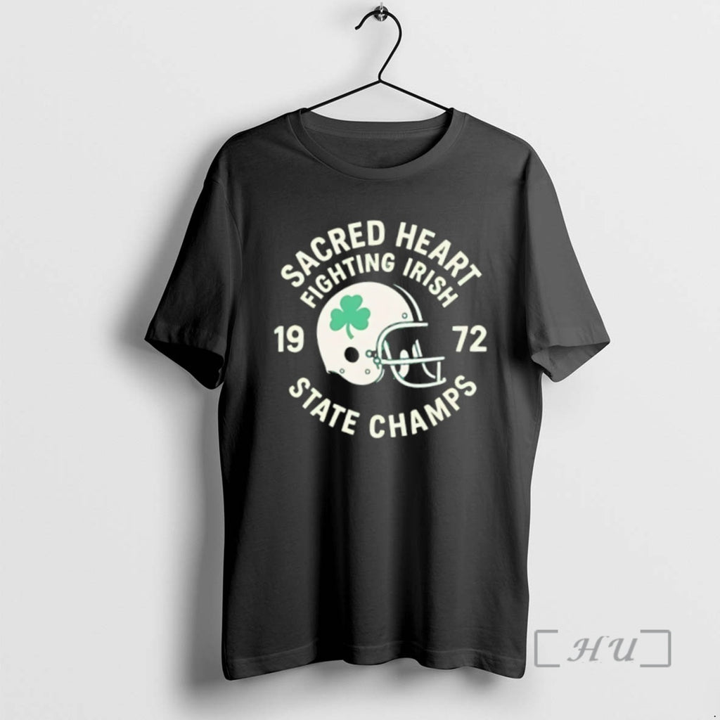 Officials Sacred Heart Fighting Irish State Champs 1972 Helmet Football Premium T Shirt Sweater