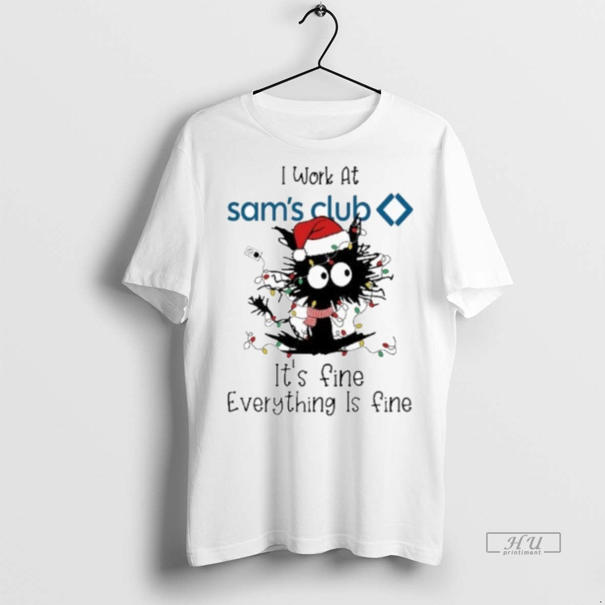 Officials Santa Black Cat Light X Sams Club Logo Its Fine Everything Is Fine Premium