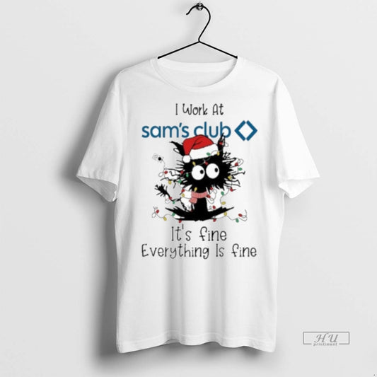 Officials Santa Black Cat Light X Sams Club Logo Its Fine Everything Is Fine Premium