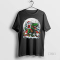Officials Santa Cat Riding T Rex Joyful Christmas Moon Xmas Pajama Family Premium