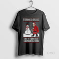 Officials Santa Claus Snowman Frank Walks In A Winter Wonderland Merry Christmas Premium T Shirts