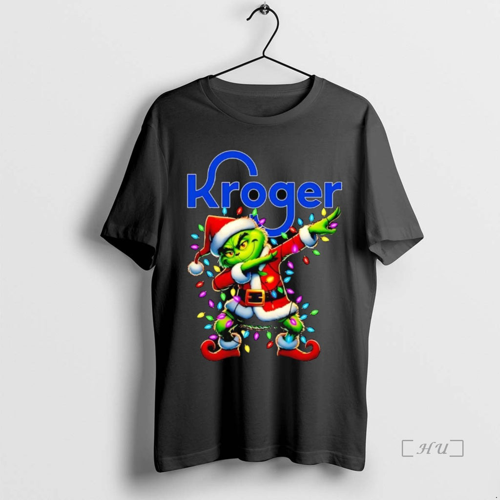 Officials Santa Grinch Dabbing Kroger Christmas Light Premium T Shirt Sweater