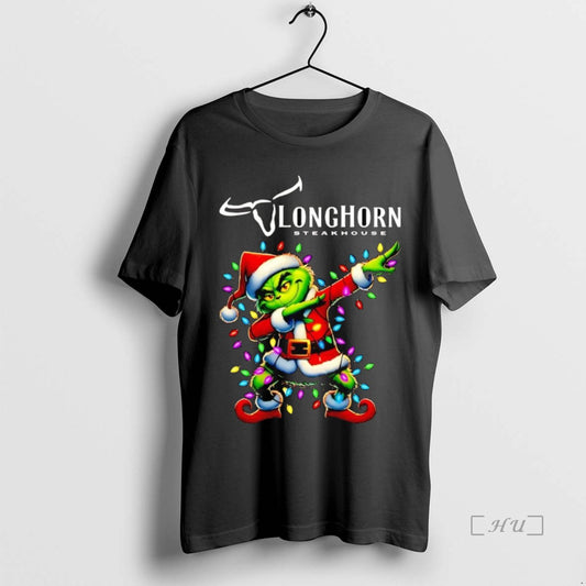 Officials Santa Grinch Dabbing Longhorn Steakhouse Christmas Premium T Shirt Sweater