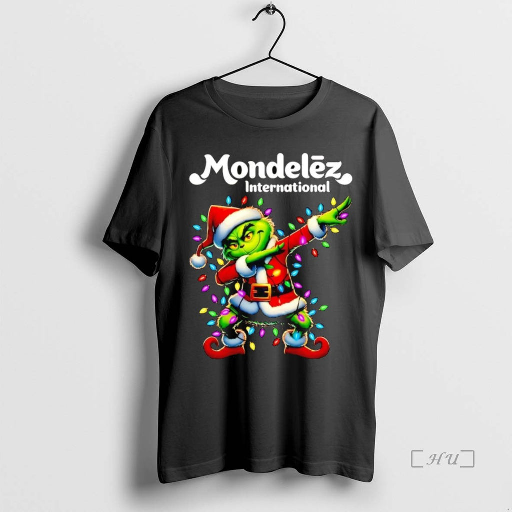 Officials Santa Grinch Dabbing Mondelez International Christmas Light Premium T Shirt Sweater