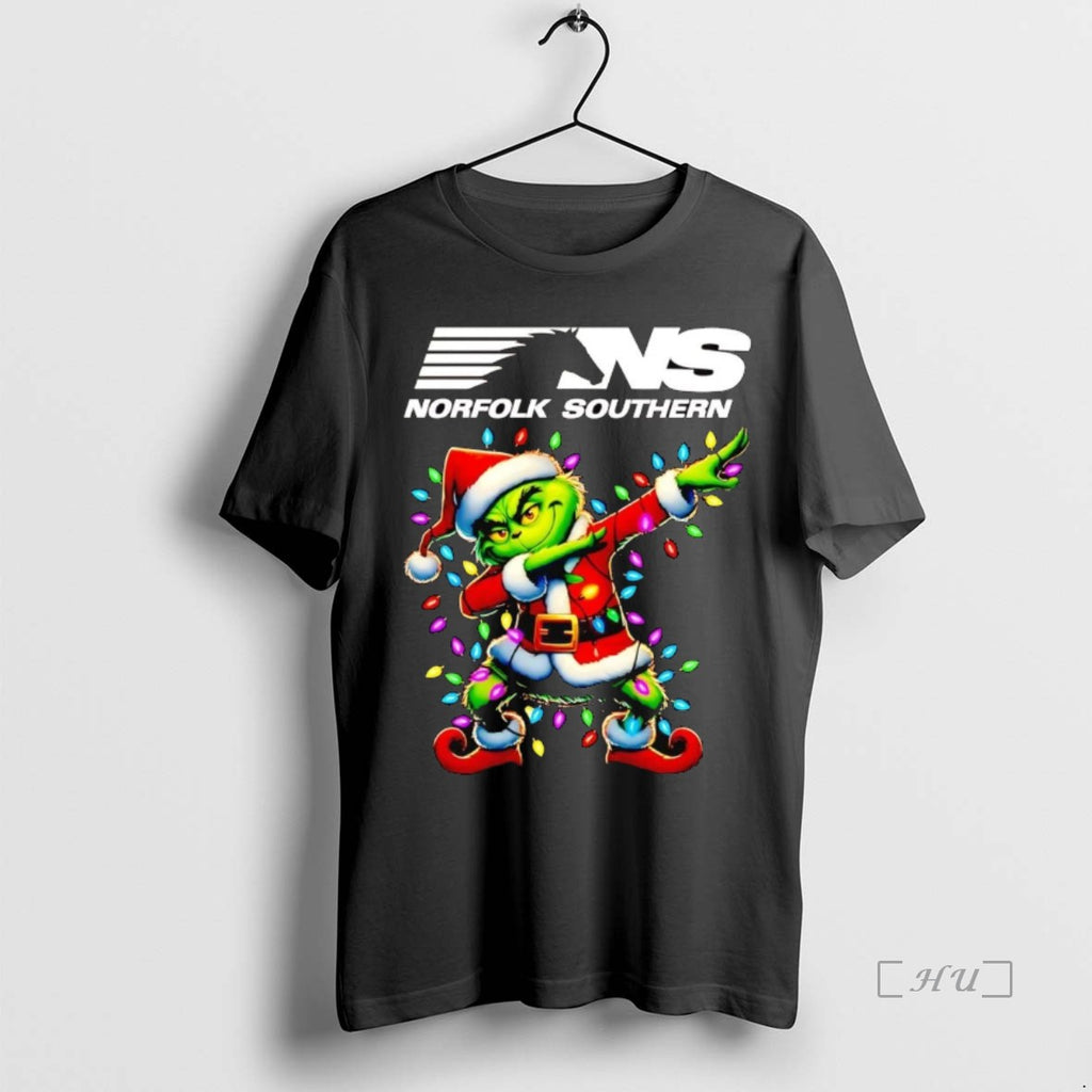Officials Santa Grinch Dabbing Norfolk Southern Railway Christmas Light Premium T Shirt Sweater