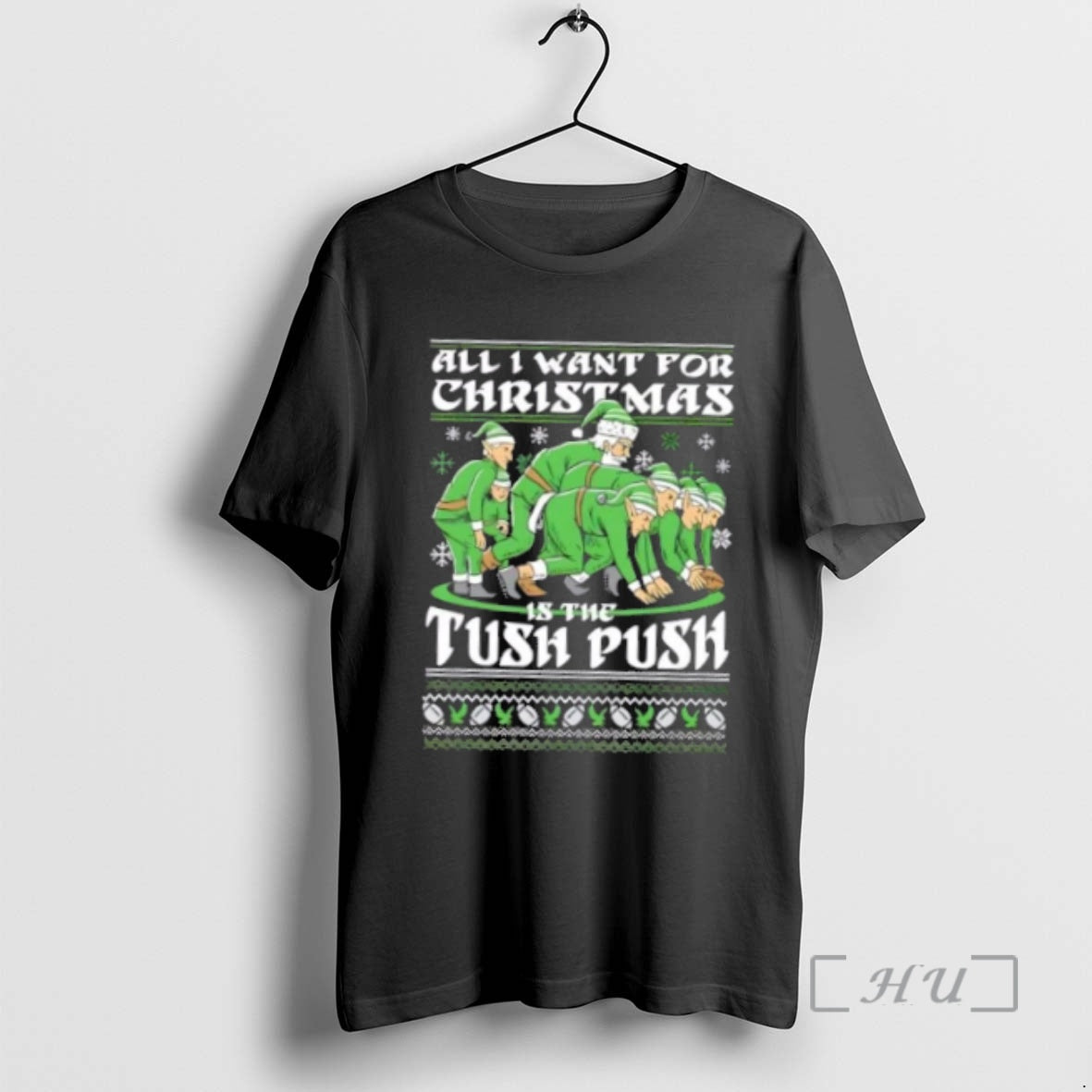 Officials Santa All I Want For Christmas Is The Tush Push Christmas Ugly Premium
