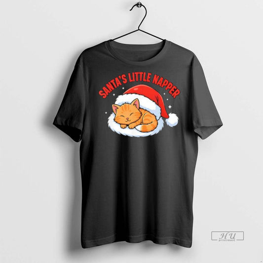 Officials Santas Little Napper Cute Christmas Funny Cat Premium Tee Shirt Sweater