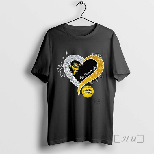 Officials Savannah Bananas Baseball Go Bananas Bling Diamond Heart T Shirt Sweater