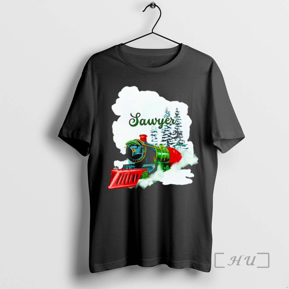 Officials Sawyer Watercolor Christmas Train Premium T Shirt Sweater