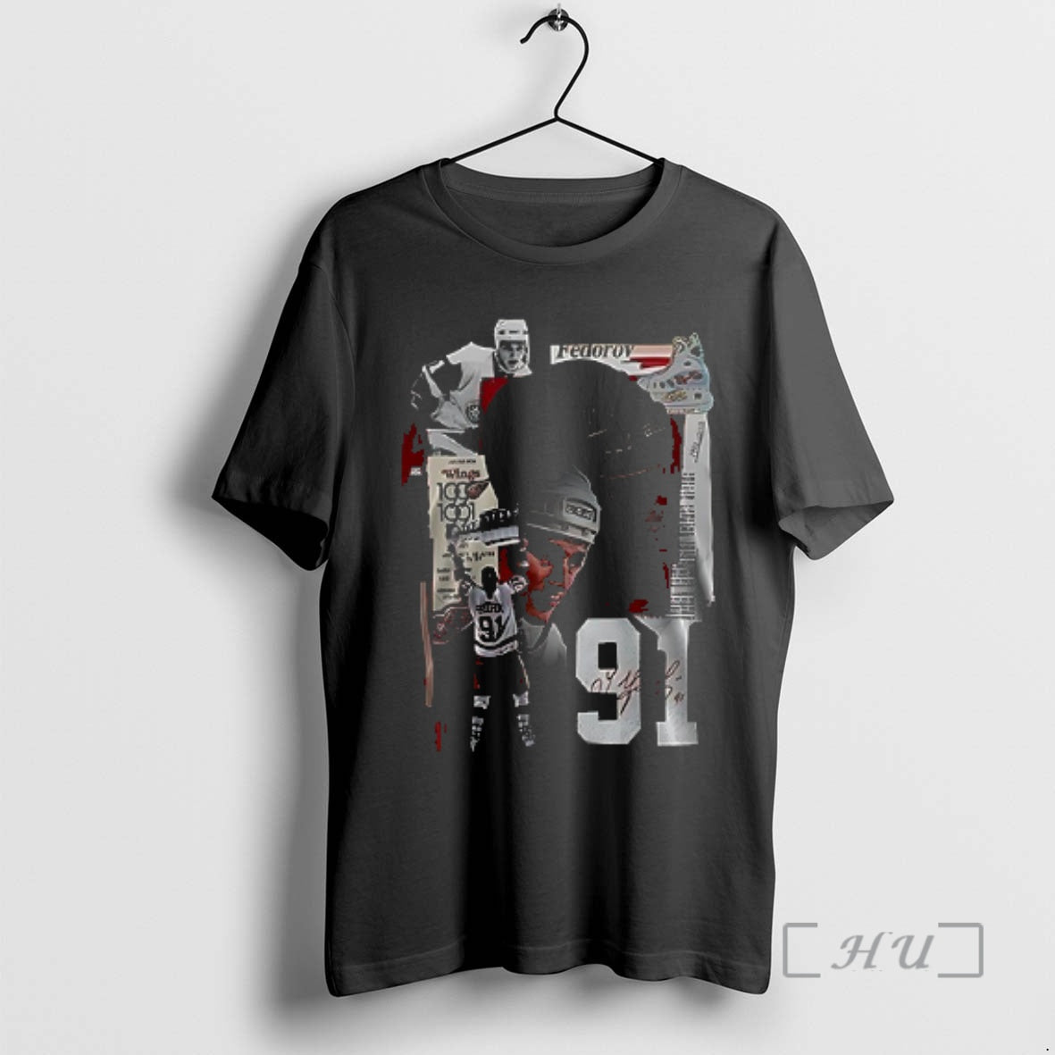 Officials Sergei Fedorov No 91 X Detroit Red Wings Graphic Signature Premium T Shirt Sweater