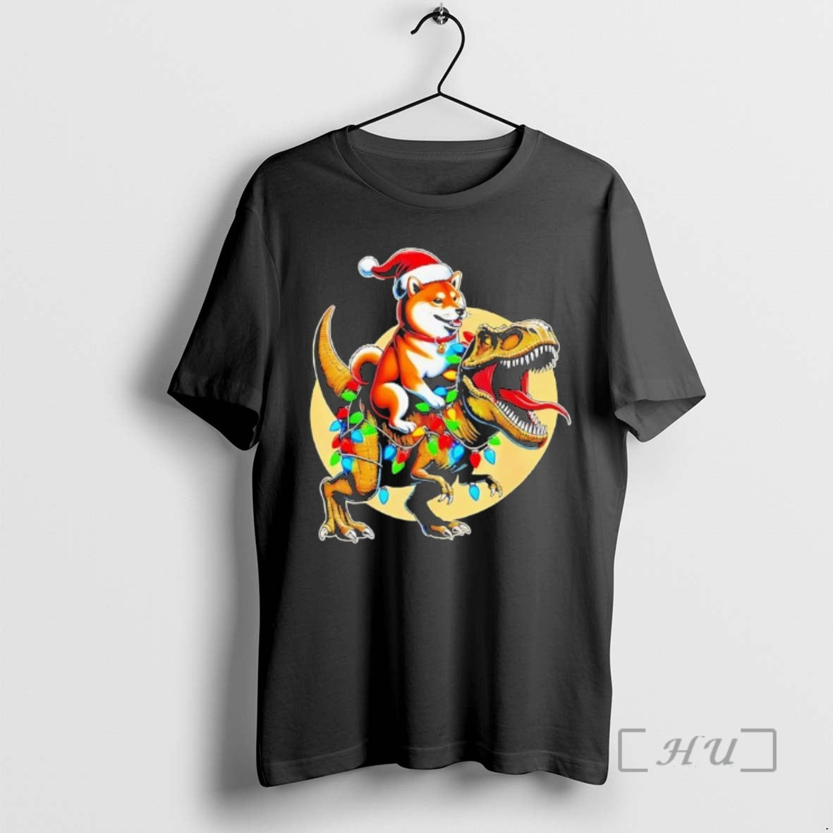 Officials Shiba Inu Riding T Rex Christmas Funny Premium T Shirt Sweater